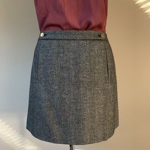 Black & white wool-blend mini skirt